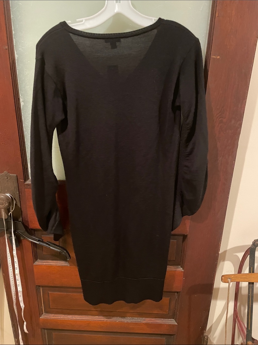 Ann Taylor Black Long Sleeve V-Neck Knit Dress - Picture 4 of 4